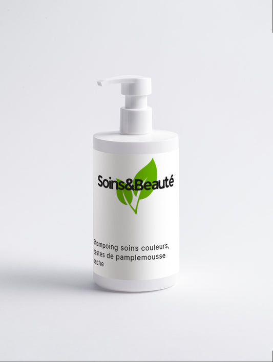 Shampoing soins couleurs, zeste de pamplemousse pêche. 400ml